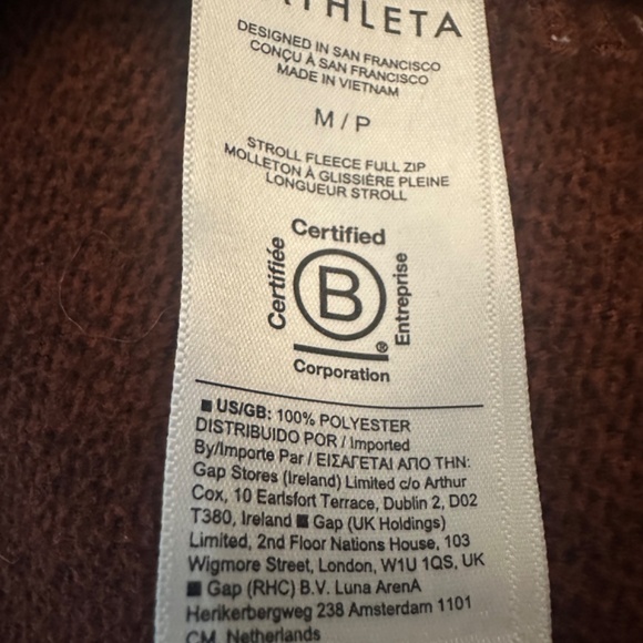 Athleta Stroll Fleece Full Zip - Petite Medium - Picture 4 of 6